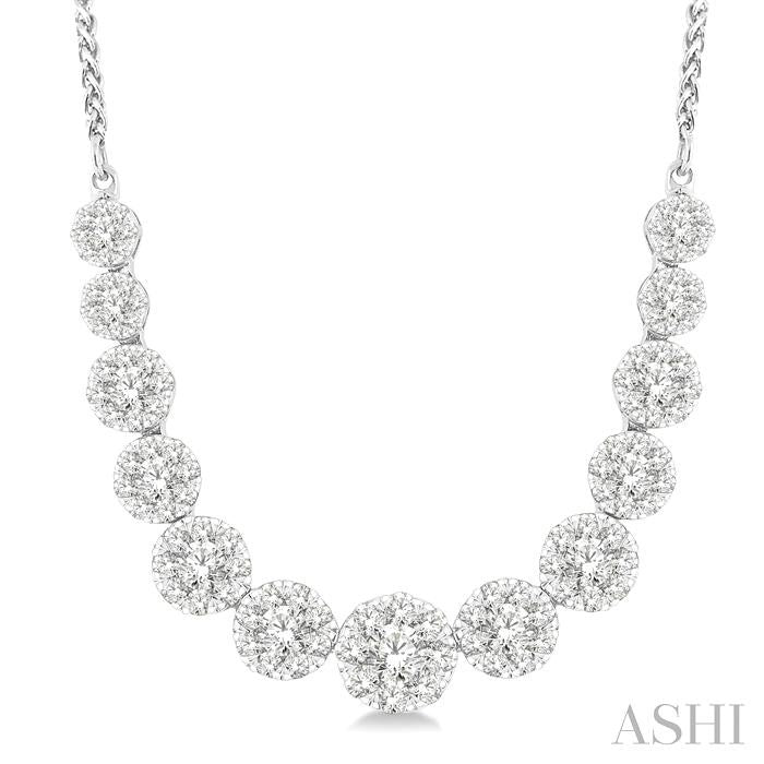 2 Ctw Round Cut Diamond Shine Bright Necklace in 14K White Gold