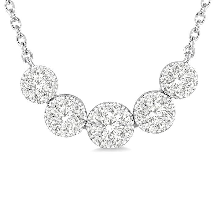1/2 Ctw Round Cut Diamond Shine Bright Necklace in 14K White Gold