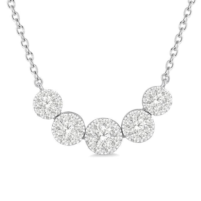 Mistral Umber Round Shape 5 Stone Shine Bright Essential Diamond Smile Necklace