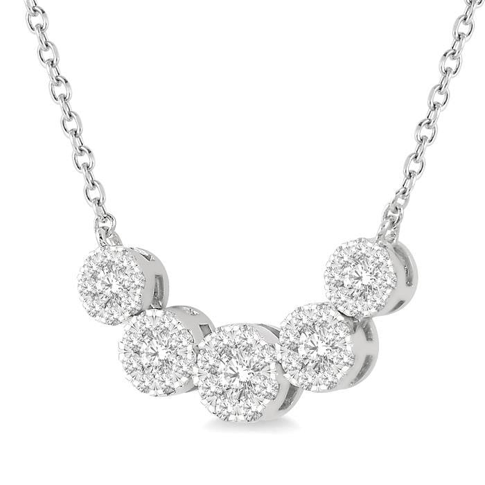 Mistral Umber Round Shape 5 Stone Shine Bright Essential Diamond Smile Necklace