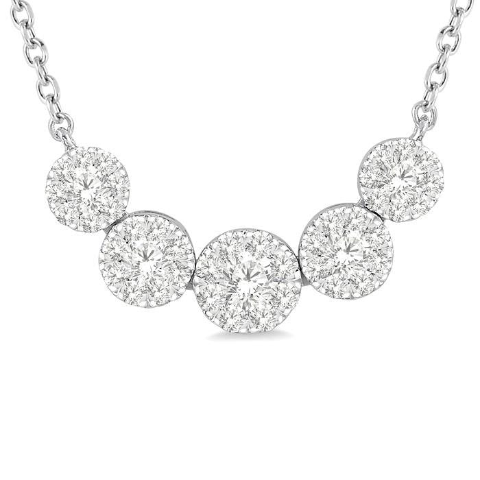 Mistral Umber Round Shape 5 Stone Shine Bright Essential Diamond Smile Necklace