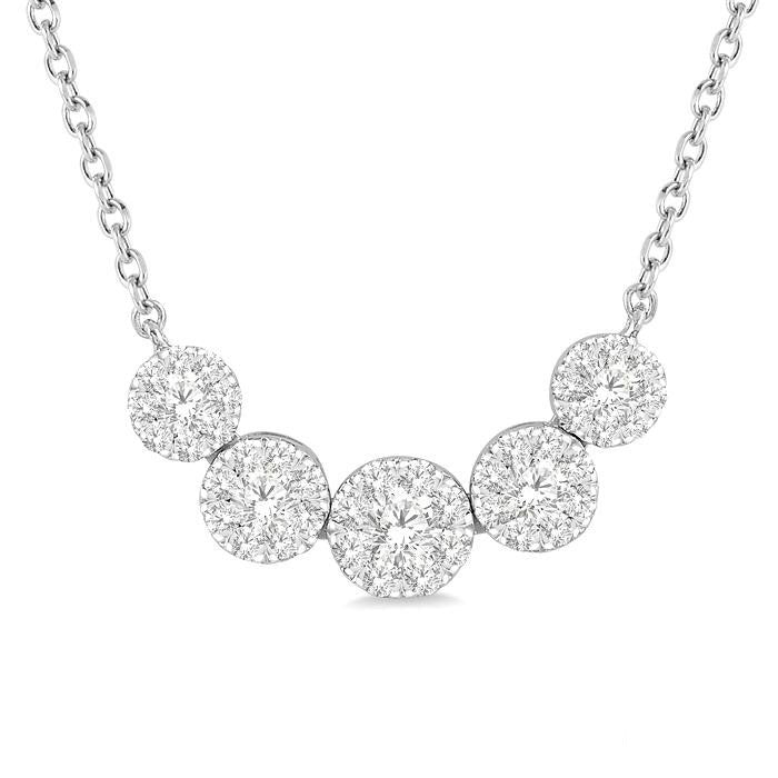 Haven Brisa Round Shape 5 Stone Shine Bright Essential Diamond Smile Necklace