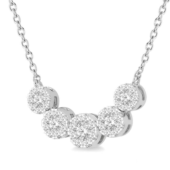 Haven Brisa Round Shape 5 Stone Shine Bright Essential Diamond Smile Necklace