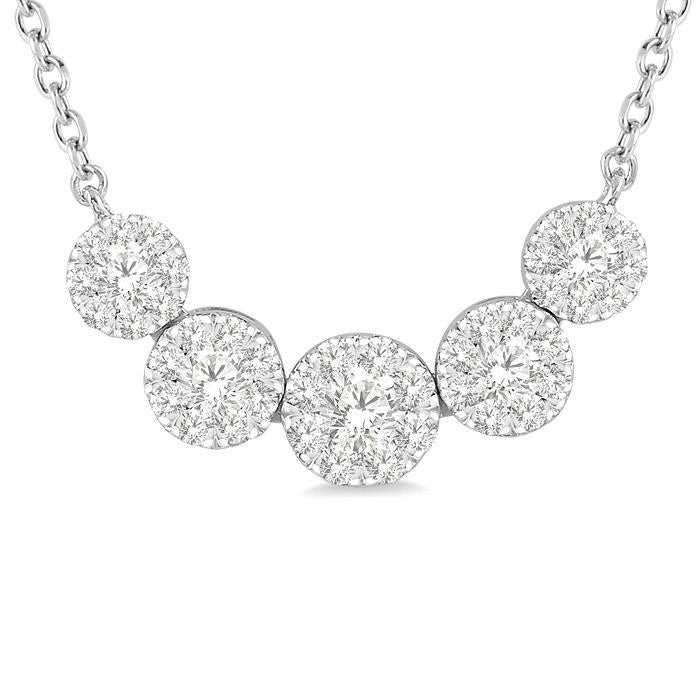 Haven Brisa Round Shape 5 Stone Shine Bright Essential Diamond Smile Necklace