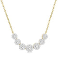 3/4 Ctw Round Cut Diamond Shine Bright Necklace in 14K Yellow and White Gold