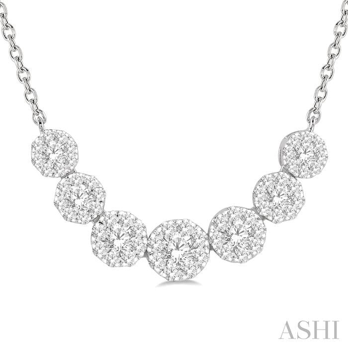 3/4 Ctw Round Cut Diamond Shine Bright Necklace in 14K White Gold