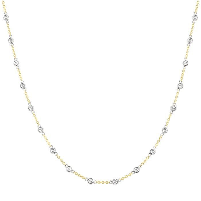 Prairie Bezel Set Diamond Station Necklace