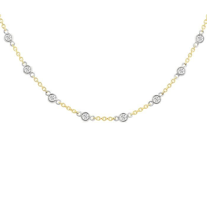 Prairie Bezel Set Diamond Station Necklace