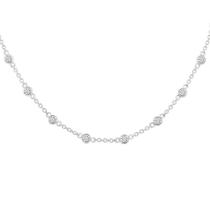 Harbor Bezel Set Diamond Station Necklace