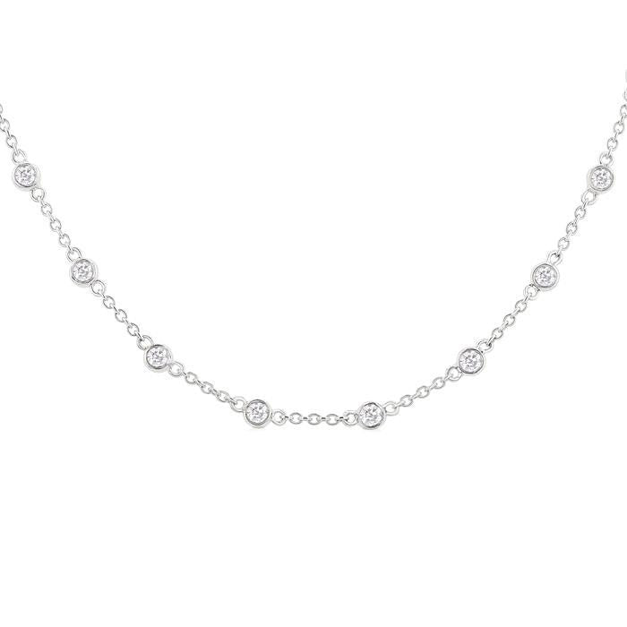 Harbor Bezel Set Diamond Station Necklace
