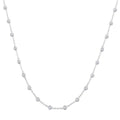 2 Ctw Bezel Set Round Cut Diamond Station Necklace in 14K White Gold