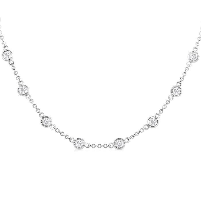 Calypso Bezel Set Diamond Station Necklace