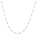 2 Ctw Bezel Set Round Cut Diamond Station Necklace in 14K Yellow and White Gold