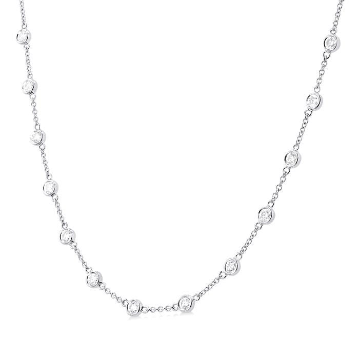 Ivy Bezel Set Diamond Station Necklace