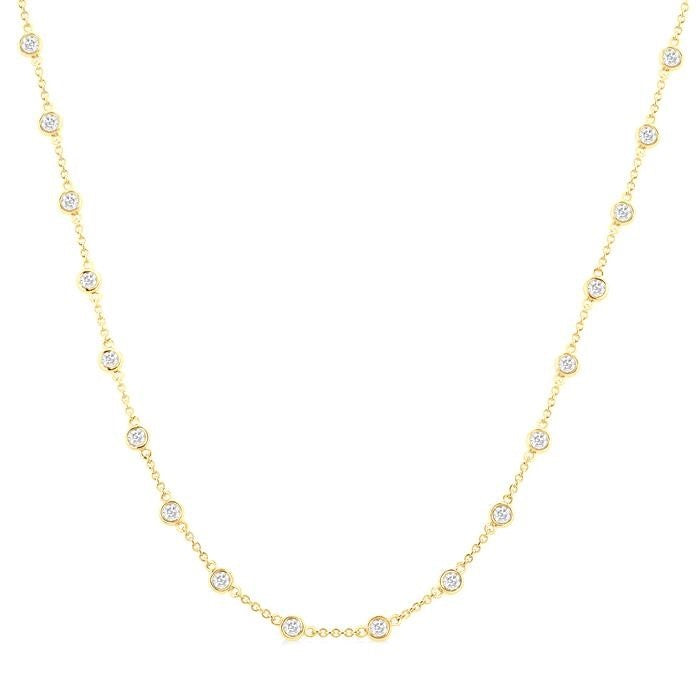 Lark Bezel Set Diamond Station Necklace