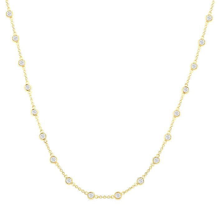 Lark Bezel Set Diamond Station Necklace