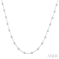 2 Ctw Bezel Set Round Cut Diamond Station Necklace in Platinum