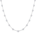 3 Ctw Bezel Set Round Cut Diamond Station Necklace in 18K White Gold