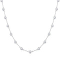 3 Ctw Bezel Set Round Cut Diamond Station Necklace in 14K White Gold