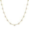 3 Ctw Bezel Set Round Cut Diamond Station Necklace in 14K Yellow Gold