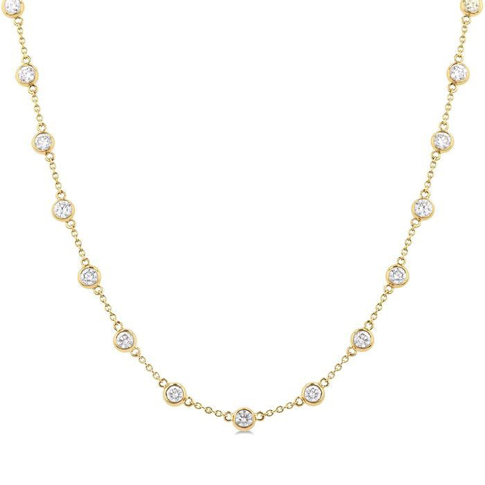 Imperial Starling Bezel Set Diamond Station Necklace