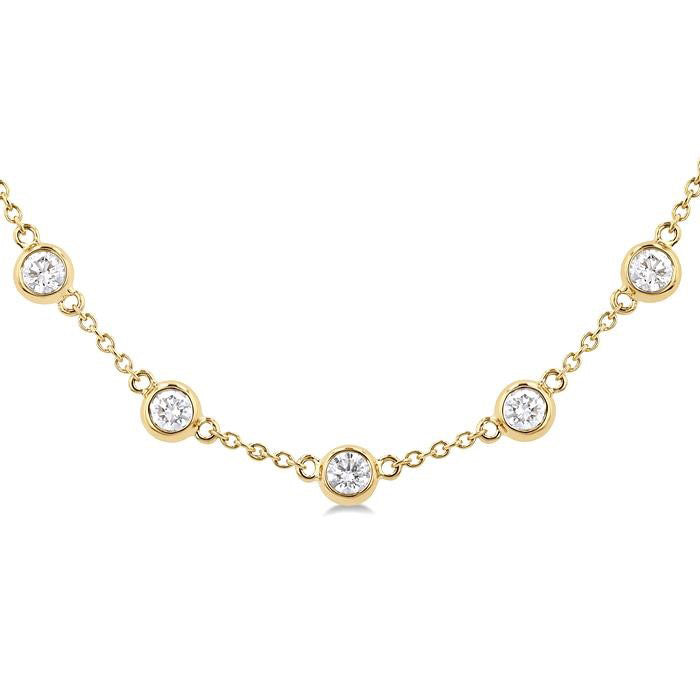 Imperial Starling Bezel Set Diamond Station Necklace