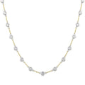 Clover Bezel Set Diamond Station Necklace