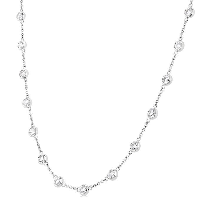 Echo Bezel Set Diamond Station Necklace