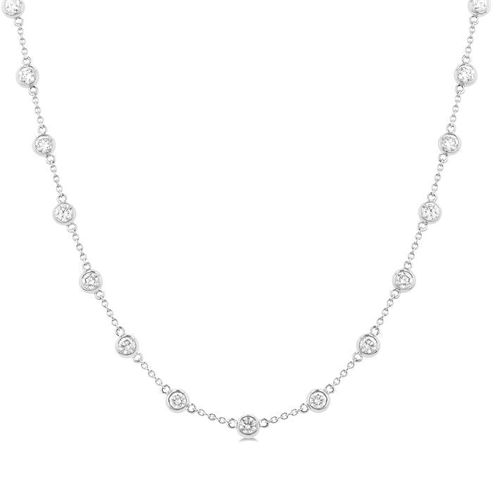 Echo Bezel Set Diamond Station Necklace