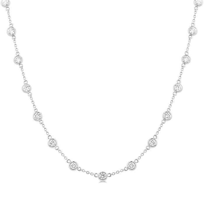 Echo Bezel Set Diamond Station Necklace