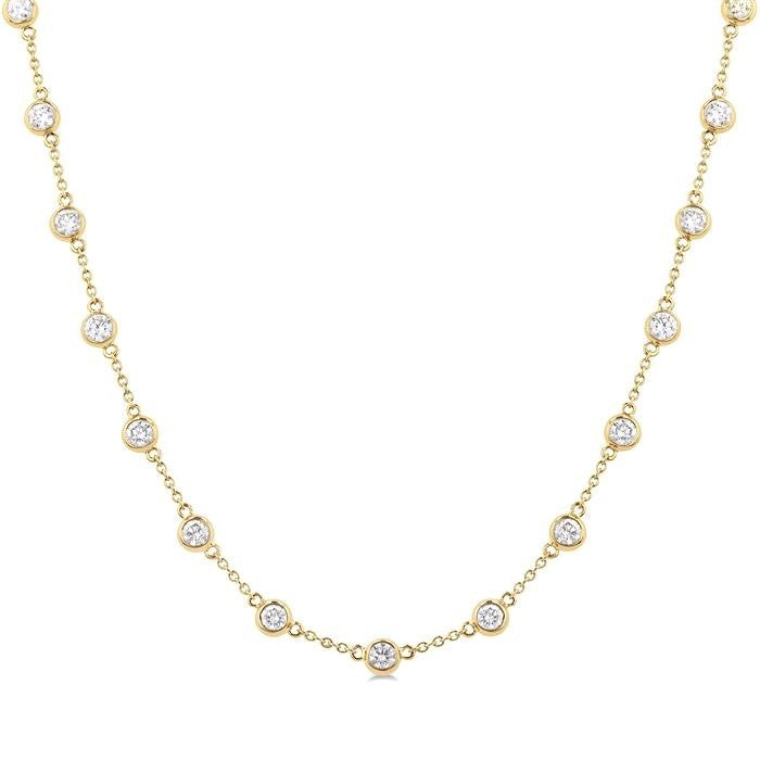 Tempest Bezel Set Diamond Station Necklace