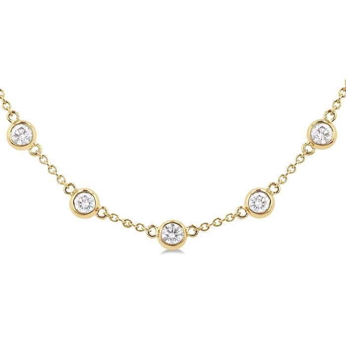 Tempest Bezel Set Diamond Station Necklace