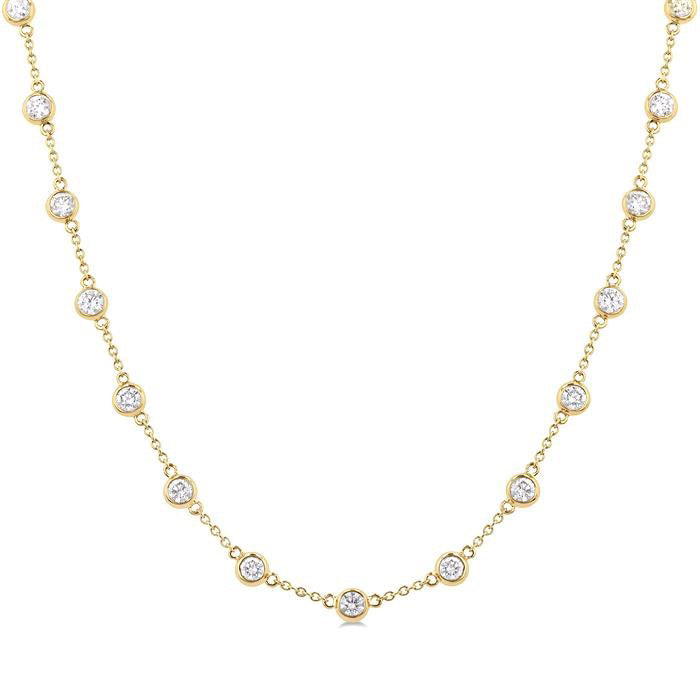 Tempest Bezel Set Diamond Station Necklace