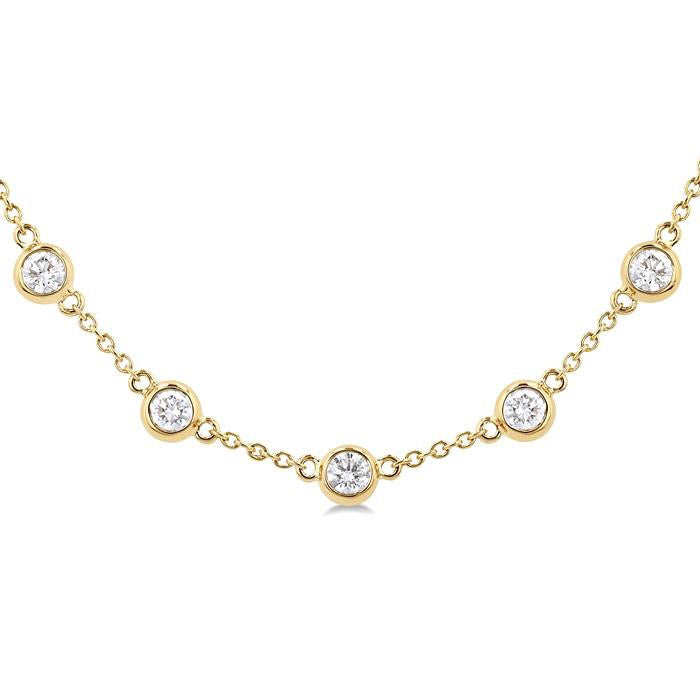 Tempest Bezel Set Diamond Station Necklace