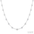 3 Ctw Bezel Set Round Cut Diamond Station Necklace in Platinum