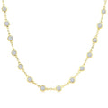 4 Ctw Bezel Set Round Cut Diamond Station Necklace in 14K Yellow Gold