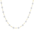 4 Ctw Bezel Set Round Cut Diamond Station Necklace in 14K Yellow and White Gold