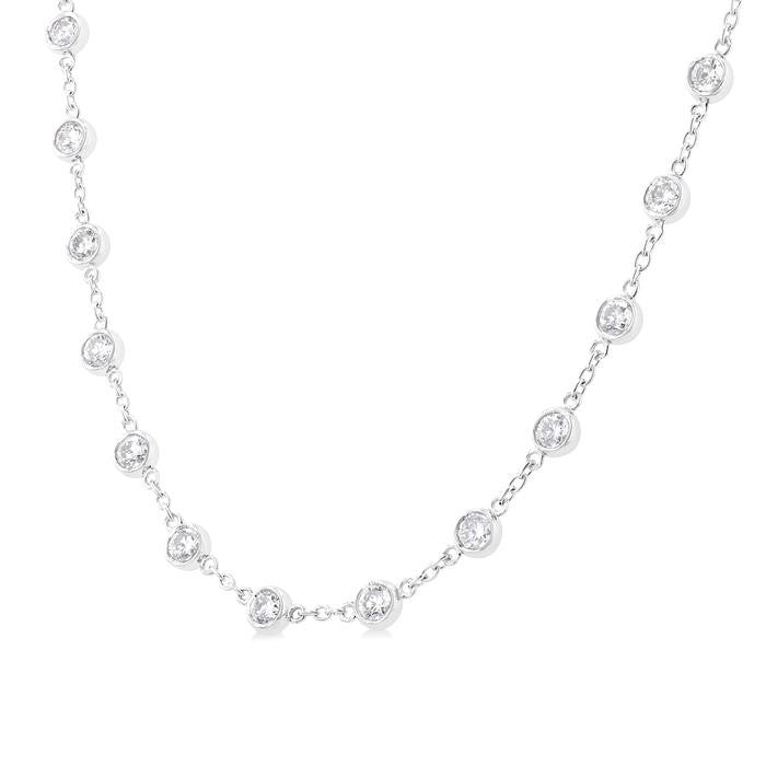 Harrier Bezel Set Diamond Station Necklace
