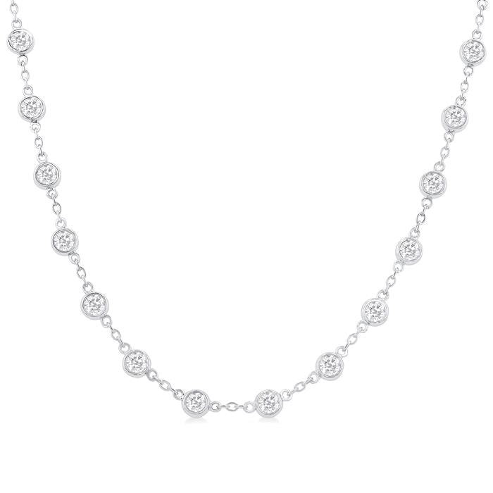 Harrier Bezel Set Diamond Station Necklace