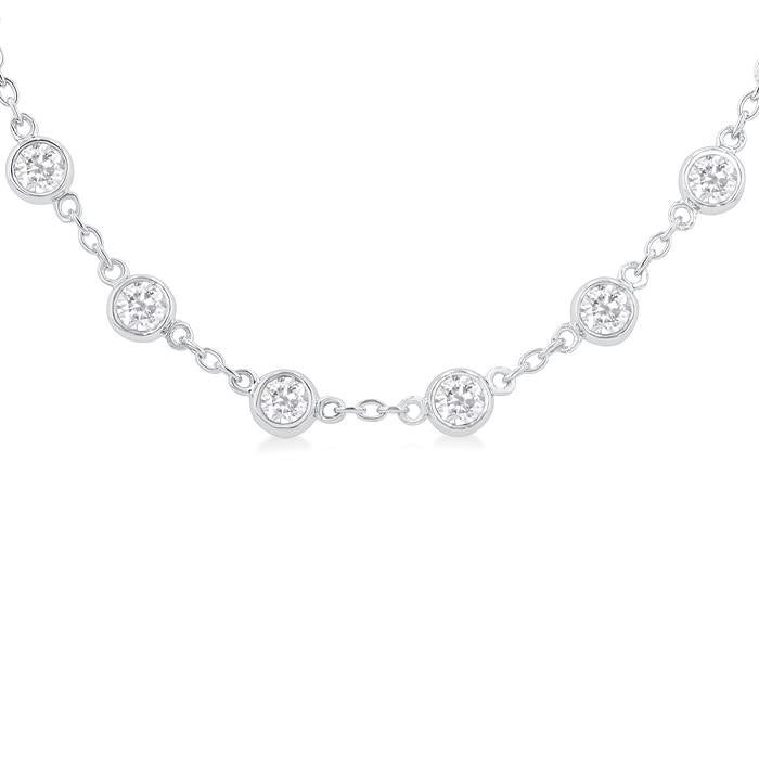 Harrier Bezel Set Diamond Station Necklace