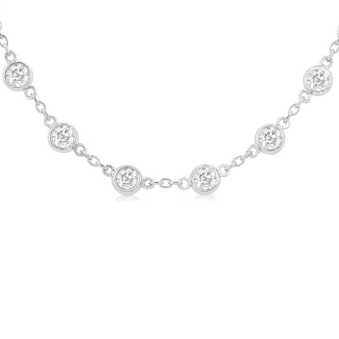 Harrier Bezel Set Diamond Station Necklace