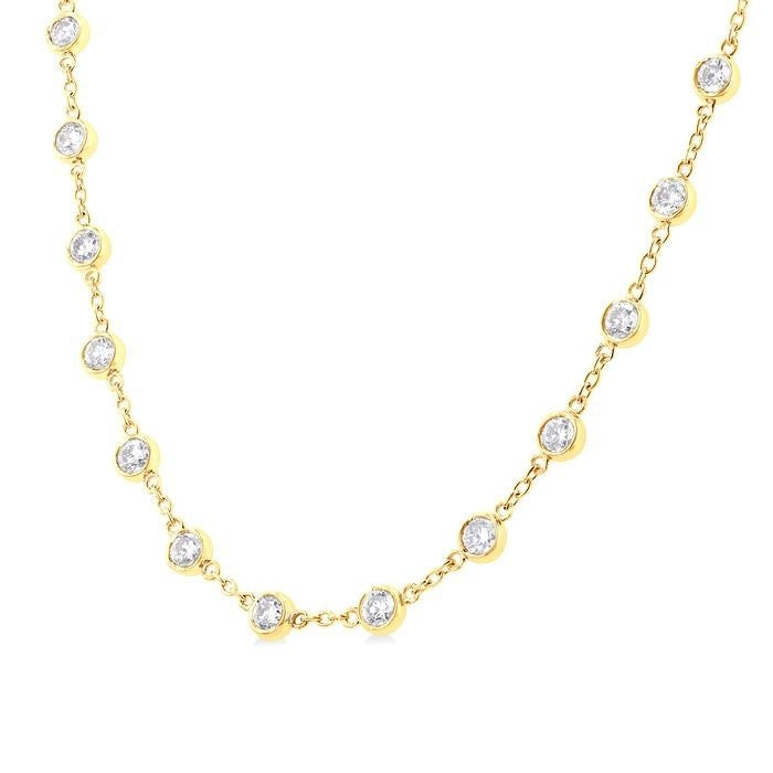 Nova Bezel Set Diamond Station Necklace