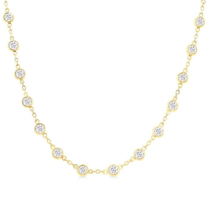 Nova Bezel Set Diamond Station Necklace