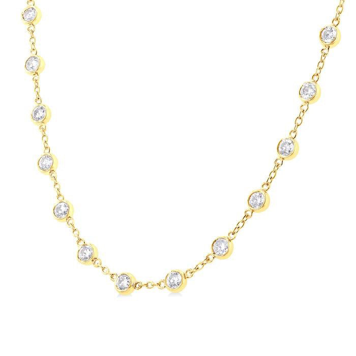 Nova Bezel Set Diamond Station Necklace