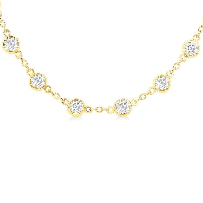 Nova Bezel Set Diamond Station Necklace