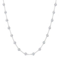 5 Ctw Bezel Set Round Cut Diamond Station Necklace in 14K White Gold
