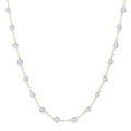 5 Ctw Bezel Set Round Cut Diamond Station Necklace in 14K Yellow and White Gold