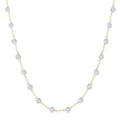 5 Ctw Bezel Set Round Cut Diamond Station Necklace in 14K Yellow and White Gold