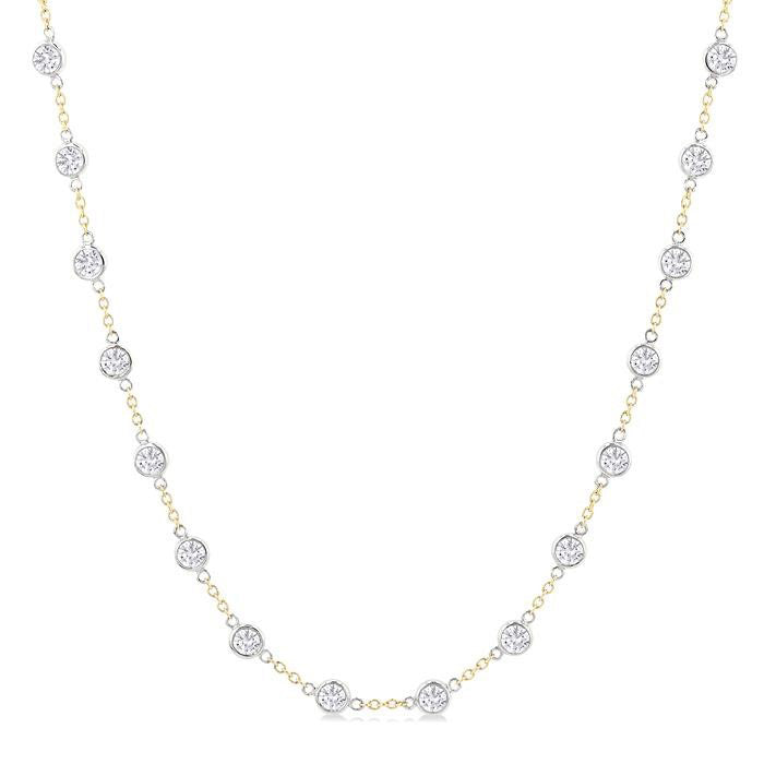 Starling Bezel Set Diamond Station Necklace