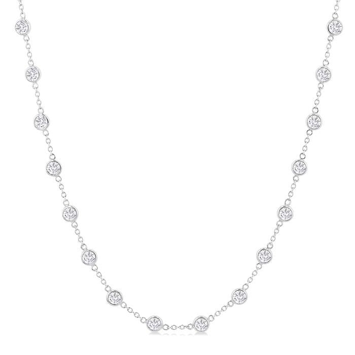 Atlas Bezel Set Diamond Station Necklace